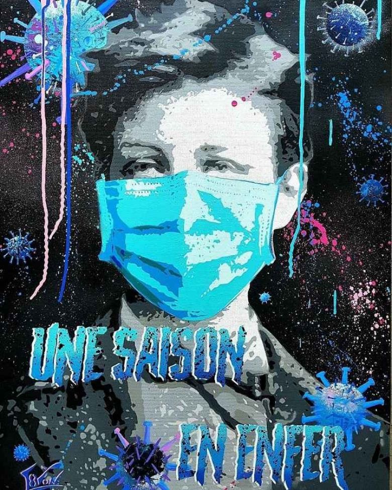 "Crise Sani'Terre", c'est la dernière oeuvre de L8zon, inspirée par le confinement et la pandémie de Coronavirus / © L8zon, artiste peintre