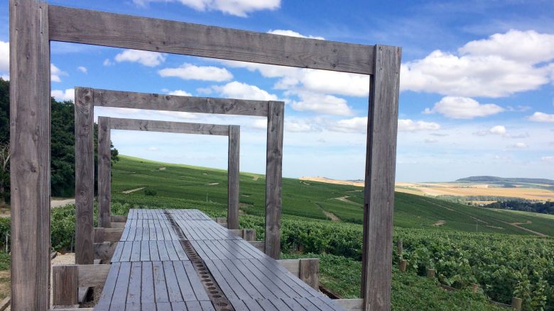 Une loge de vignes contemporaine intulée "La Table" à Moussy, dans le vignoble champenois. / © Raphaël Doumergue/France Télévisions