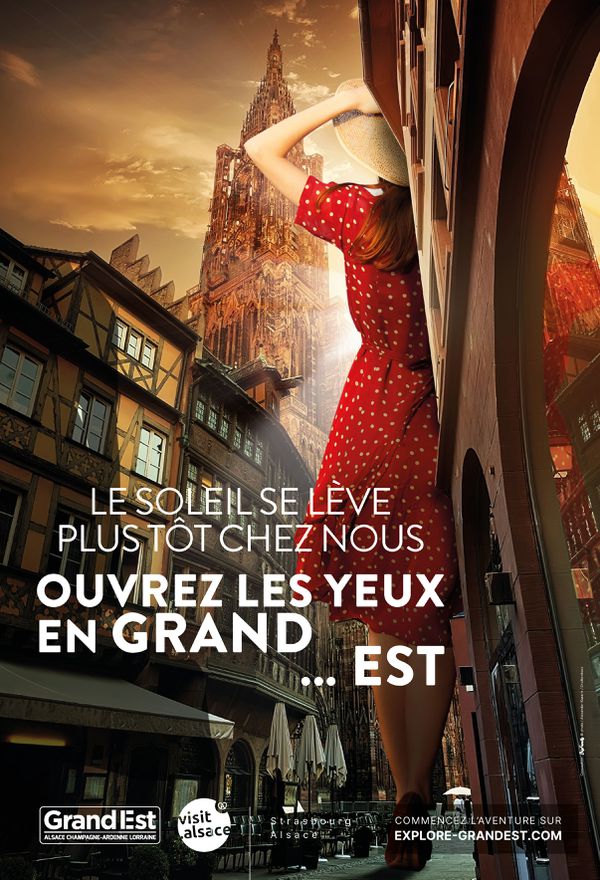 La cathédrale de Strasbourg sur une des affiches de promotion du Grand Est
