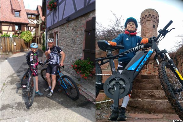 Avec ses enfants, Jérôme Bentzinger découvre et redécouvre la vallée de Kaysersberg, du village (à gauche) à la tour du Faudé.